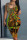 Green Casual Street Print Patchwork U Neck Vest Dress Dresses