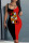 Black Red Casual Street Print Patchwork U Neck Pencil Skirt Dresses