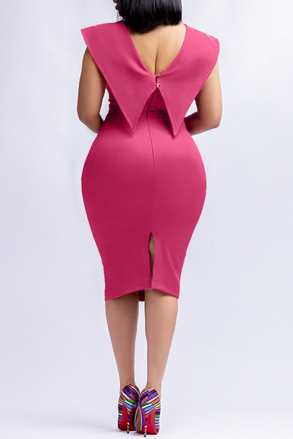 Celebrities Elegant Solid Patchwork Square Collar One Step Skirt Dresses
