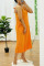 Orange Casual Solid Patchwork V Neck Straight Jumpsuits