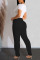 White Casual Solid Patchwork Straight High Waist Solid Color Bottoms