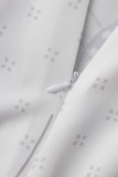 White Sexy Print Bandage Patchwork Backless Spaghetti Strap Regular Jumpsuits