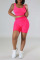 Orange Casual Sportswear Print Patchwork U Neck Sleeveless Two Pieces