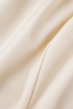 Khaki Casual Print Patchwork Slit Oblique Collar Long Sleeve Two Pieces