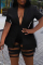 Red Sexy Solid Ripped Turndown Collar Short Sleeve Two Pieces