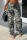Camouflage Casual Street Print Patchwork Pocket High Waist Straight Full Print Bottoms