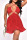 Red Sexy Solid Hollowed Out Patchwork Backless Fold Halter A Line Dresses