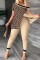 White Casual Print Patchwork Slit Oblique Collar Long Sleeve Two Pieces