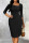 Black Elegant Solid Patchwork Asymmetrical Collar One Step Skirt Dresses