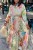 Colour Casual Print Patchwork V Neck Long Sleeve Dresses
