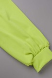 Green Casual Solid Backless V Neck Regular Jumpsuits