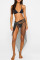 Skin Color Sexy Solid Bandage Patchwork See-through Beading Asymmetrical Straight Patchwork Bottoms