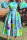 Green Elegant Print Patchwork Mandarin Collar Printed Dress Dresses