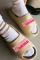 Beige Casual Patchwork Letter Opend Comfortable Out Door Shoes