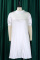 White Casual Solid Patchwork Fold O Neck Straight Dresses