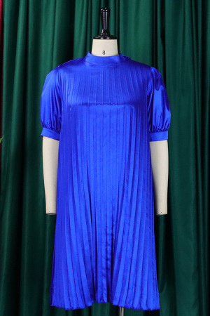 Casual Solid Patchwork Pocket Basic O Neck Straight Dresses
