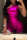 Rose Red Sexy Solid Patchwork Fold Oblique Collar Skinny Jumpsuits