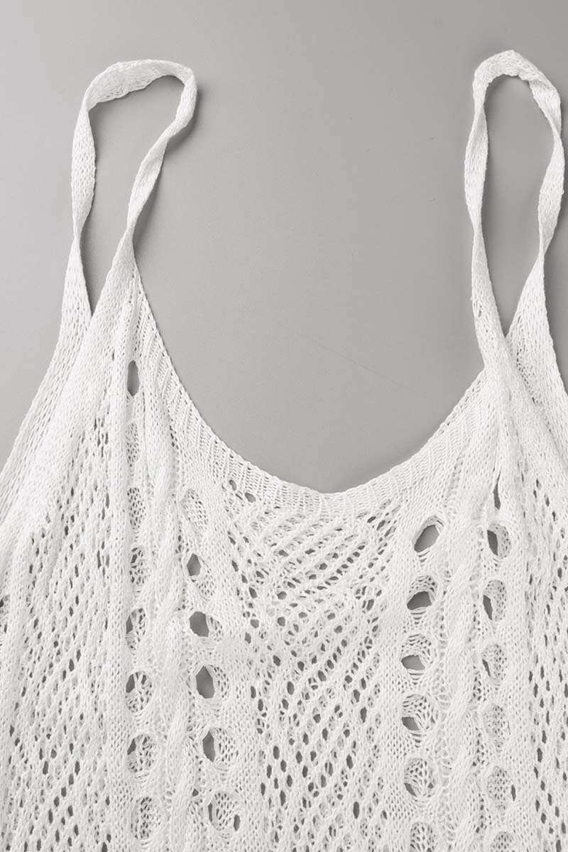 Solid Color Hollow Side Slit Swimsuits Cover Up