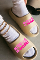 Cream White Casual Patchwork Letter Opend Comfortable Out Door Shoes