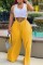 Yellow Casual Solid Spaghetti Strap Regular Jumpsuits (Without Vest)