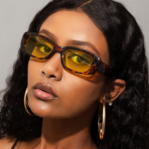 Brown Casual Print Solid Patchwork Sunglasses