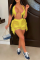 Khaki Sexy Solid Tassel Patchwork Halter Sleeveless Two Pieces