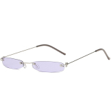 Purple Casual Solid Patchwork Sunglasses