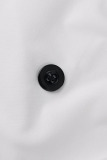 Black Casual Solid Patchwork Buttons Turn-back Collar Short Sleeve Two Pieces