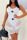 White Sexy Solid Patchwork U Neck Skinny Jumpsuits