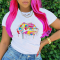 Red Casual Street Lips Printed Patchwork O Neck T-Shirts