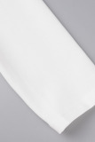 Black Casual Elegant Solid Bandage Patchwork Fold Turn-back Collar Straight Dresses