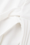 Black Casual Elegant Solid Bandage Patchwork Fold Turn-back Collar Straight Dresses