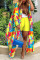 Yellow Casual Vacation Print Printing Cardigan Collar Long Sleeve Two Pieces