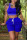 Blue Casual Solid Patchwork U Neck Two Pieces