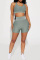 Grey Casual Sportswear Solid Patchwork O Neck Sleeveless Two Pieces