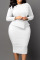 Black Casual Work Elegant Solid Patchwork Stringy Selvedge O Neck One Step Skirt Dresses
