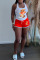 Black Casual Letter Character Patchwork U Neck Sleeveless Two Pieces