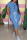 Sky Blue Casual Print Patchwork O Neck T-shirt Dress Dresses