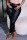 Black Casual Solid Patchwork High Waist Pencil Solid Color Bottoms