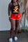 Black Gray Casual Sportswear Character Patchwork U Neck Sleeveless Two Pieces