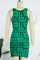 Green Sexy Casual Print Basic U Neck Vest Dress Dresses