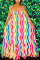 Colour Casual Sweet Vacation Striped Printing Smocking Spaghetti Strap Sleeveless Dress Dresses