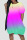 Purple Casual Gradual Change Print Patchwork O Neck Lantern Skirt Dresses