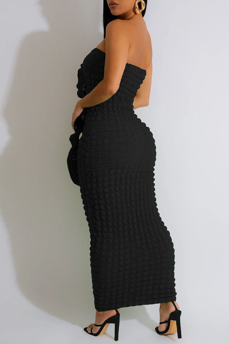 Sexy Celebrities Solid Embroidered Patchwork Zipper Pencil Skirt Dresses main image 0