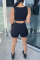 Grey Sexy Casual Solid Basic V Neck Sleeveless Two Pieces