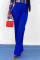 Black Casual Solid Patchwork High Waist Straight Solid Color Bottoms