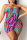 Rose Red Sexy Print Patchwork Backless Strapless Sleeveless Dress Dresses