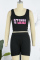 Pink Casual Letter Print Basic U Neck Sleeveless Two Pieces