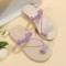 Champagne Fashion Casual Patchwork Rhinestone Round Comfortable Shoes