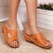 Light Brown Casual Patchwork Solid Color Fish Mouth Comfortable Shoes